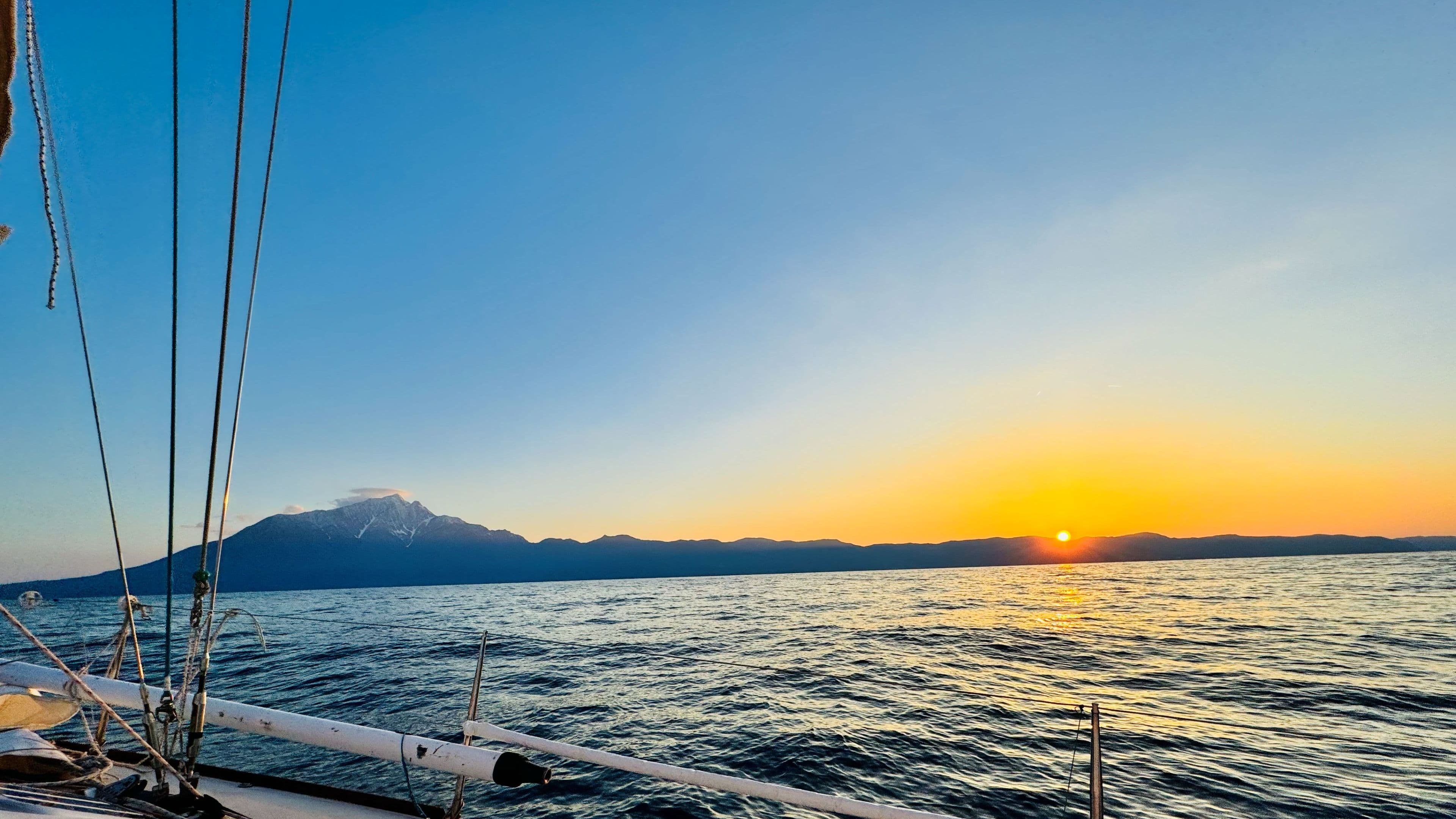 Sunset at mount Athos