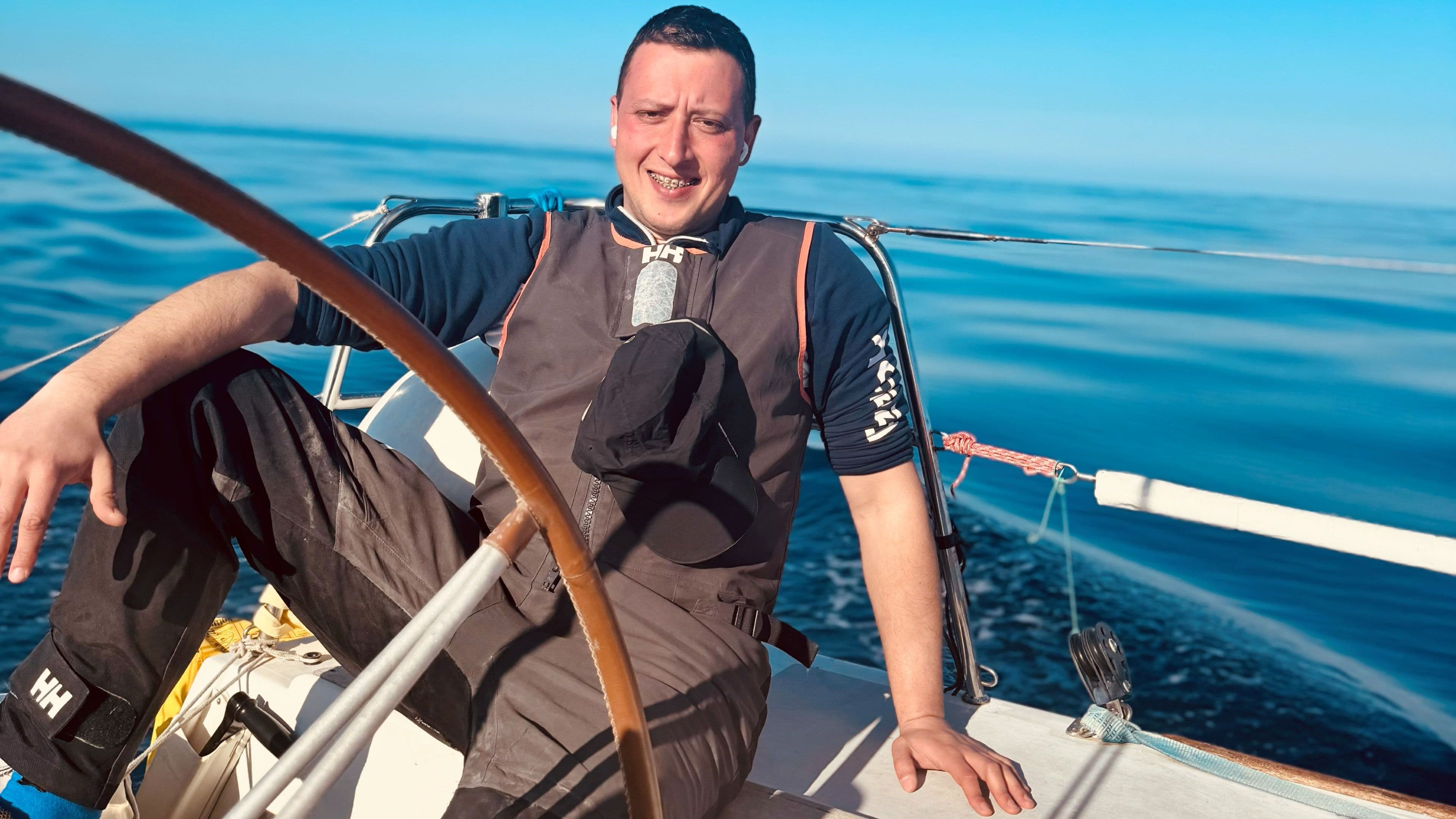 Me warming up during the day after a long cold night at sea