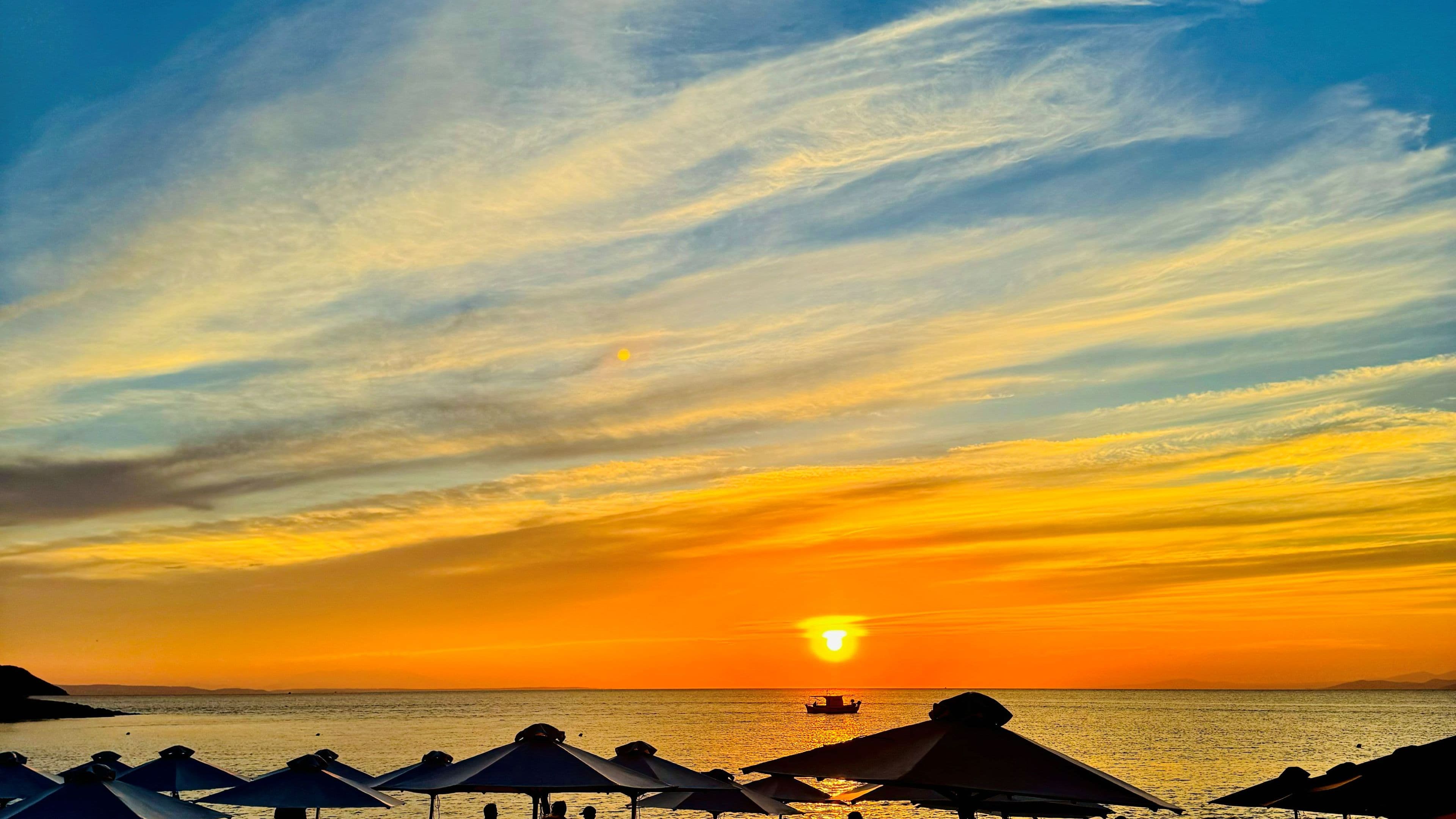 Sunset at Kohi beach bar - Porto Carras