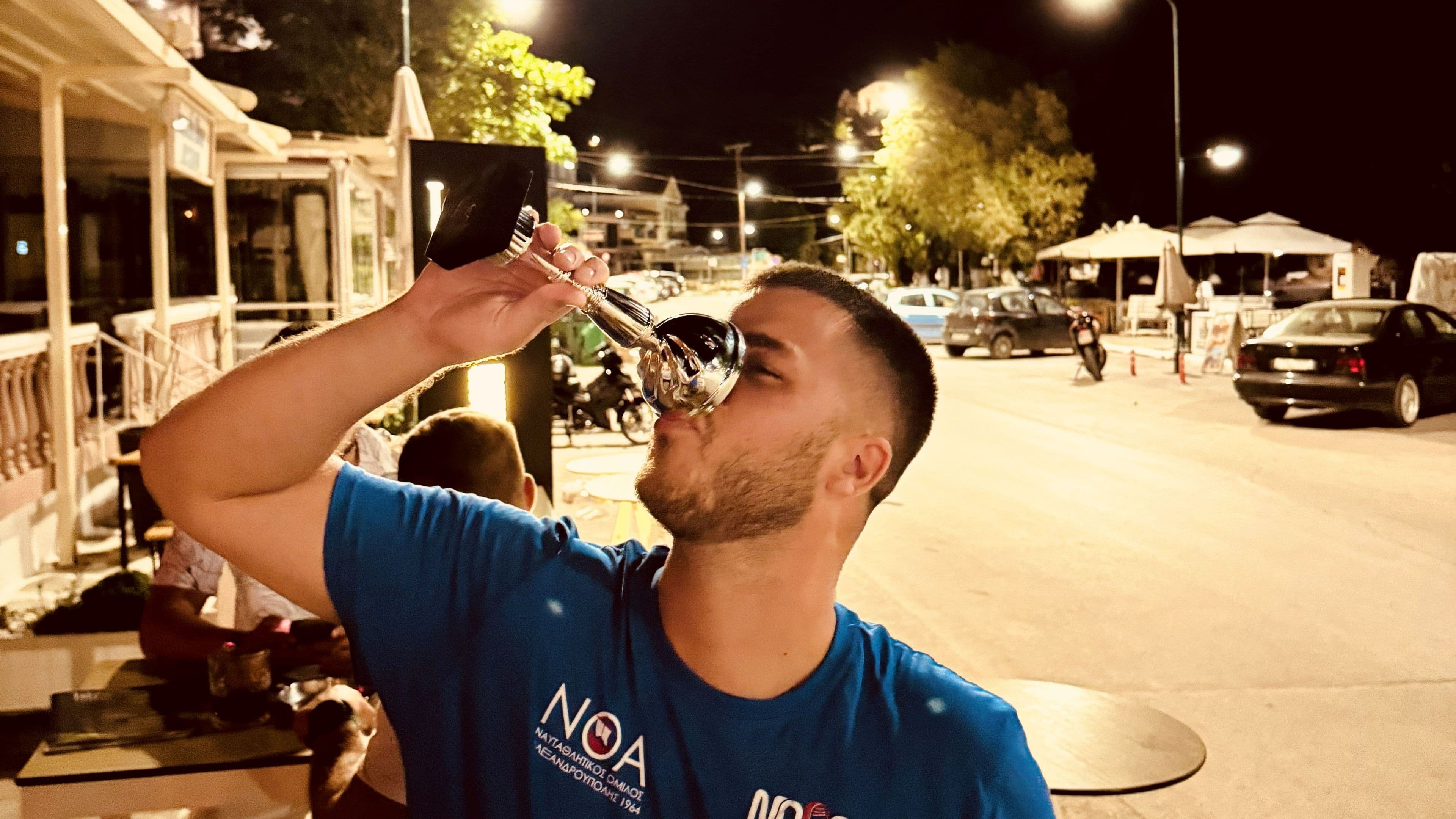 Stefan is drinking from the cup of victory