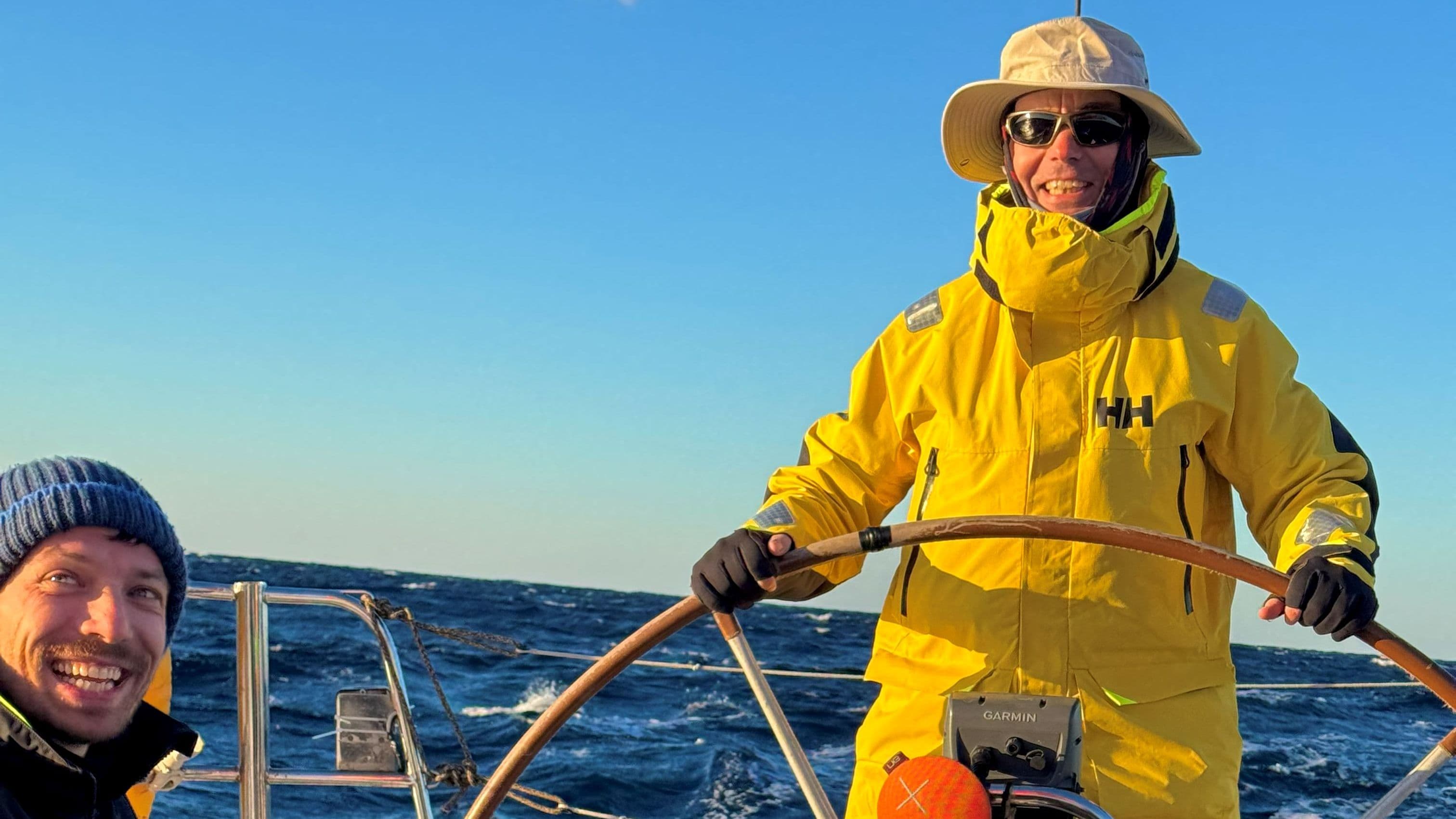 Captain Marian delivering the boat to Athens