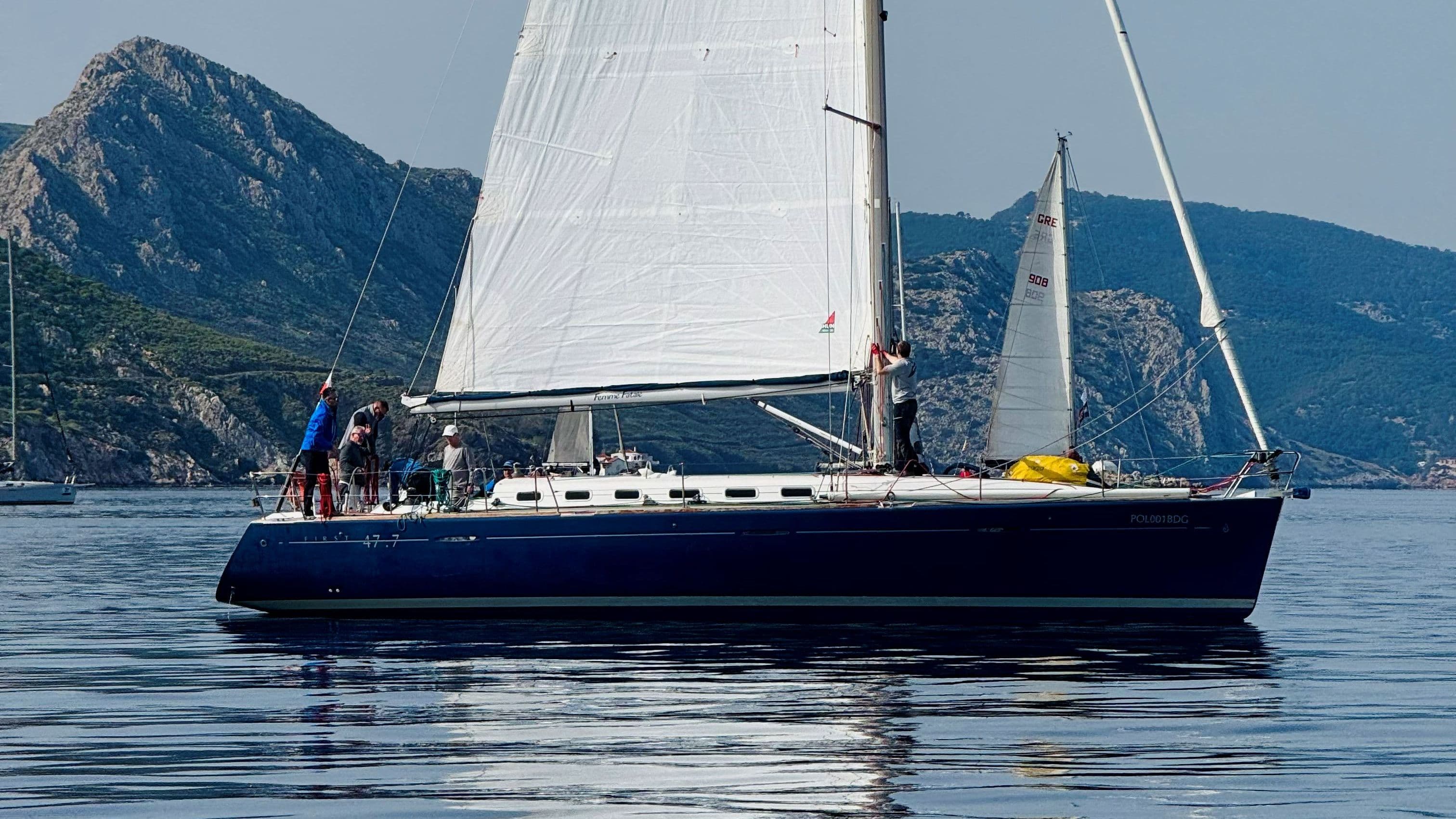 Boat at sea ready for the race